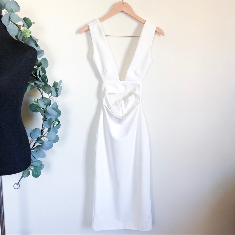 solace london | white knight knee length dress 2
